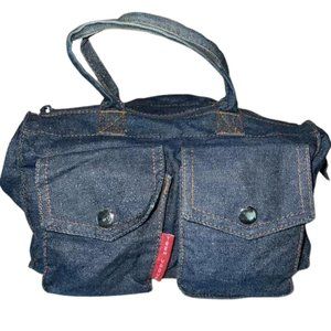 Teen Vogue Blue Shimmer Sparkle Denim Style Purse Handbag